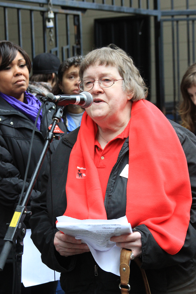 Lynne Treat speaks at CoverMe Rally