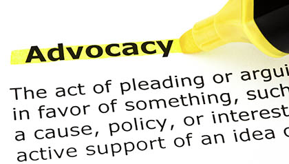 Advocacy highlighted in yellow