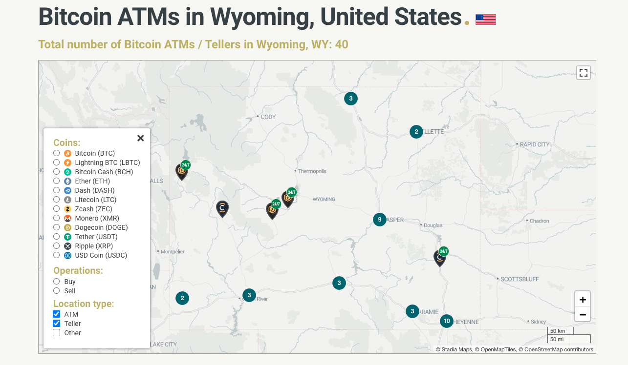 BTM maps in Wyoming
