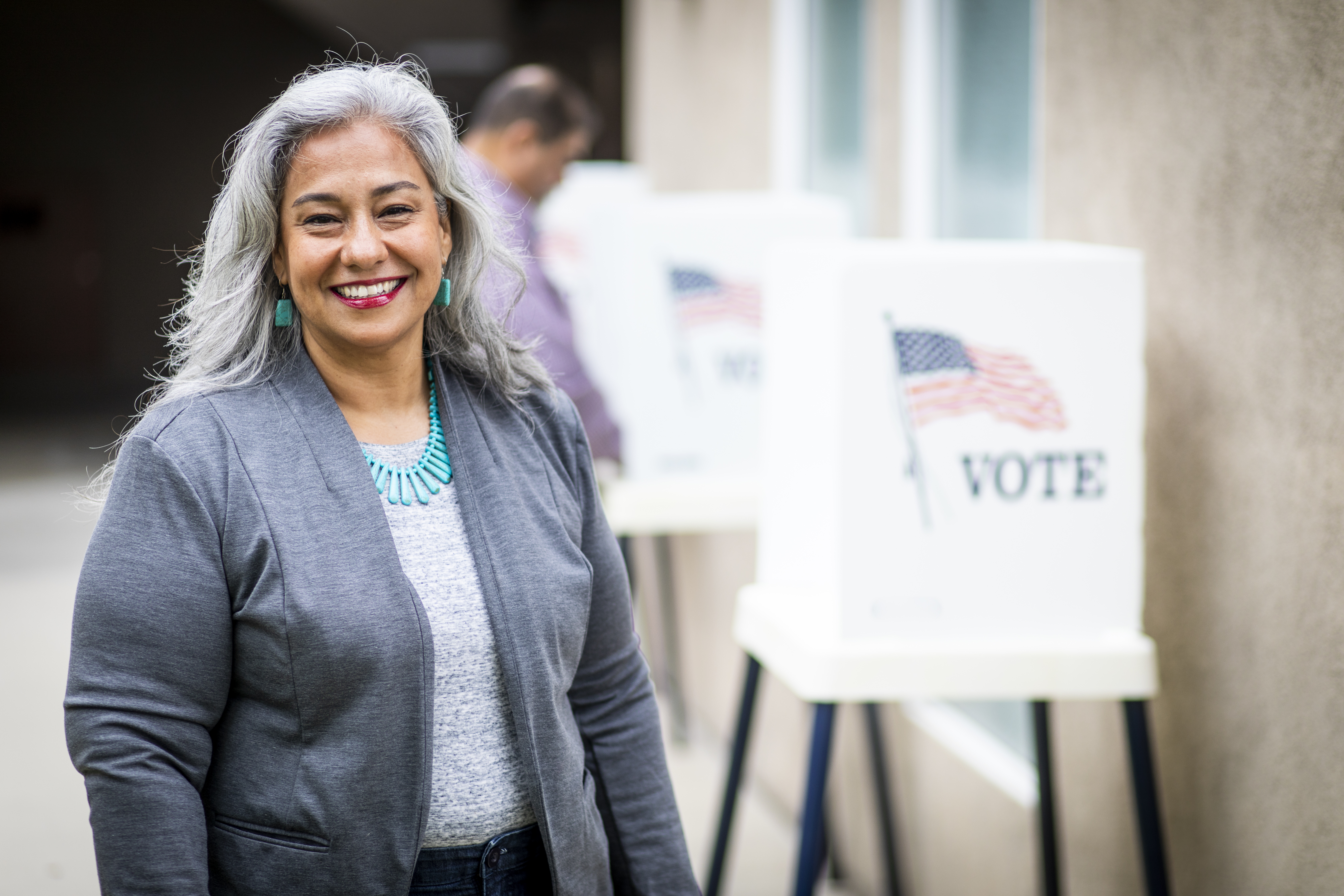 Senior Mexican Woman Voting