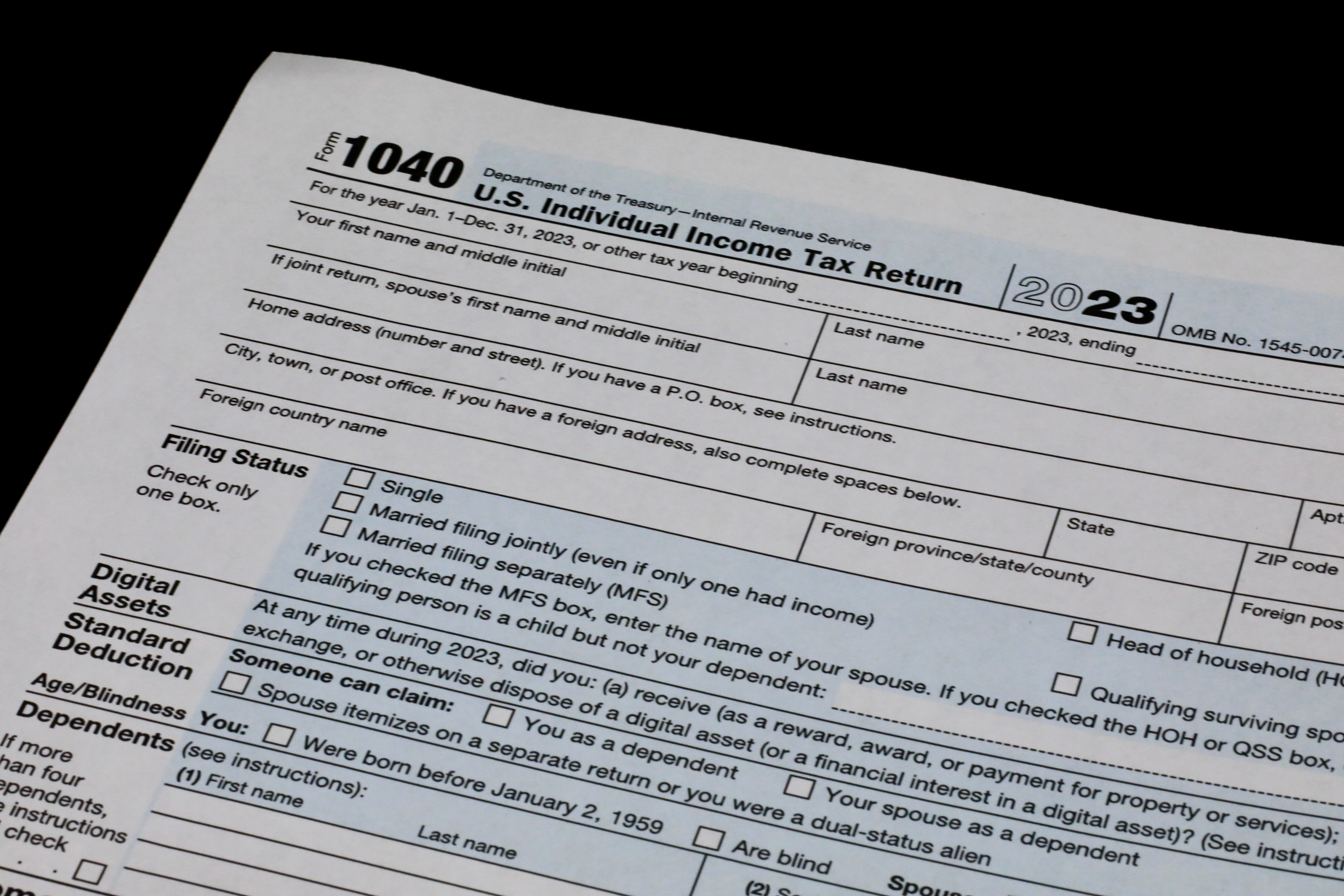 IRS form for tax filing