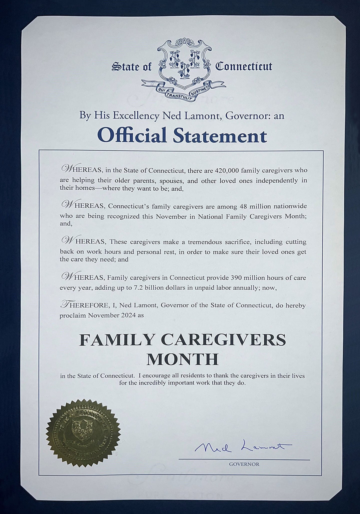 Governor Lamont Proclamation