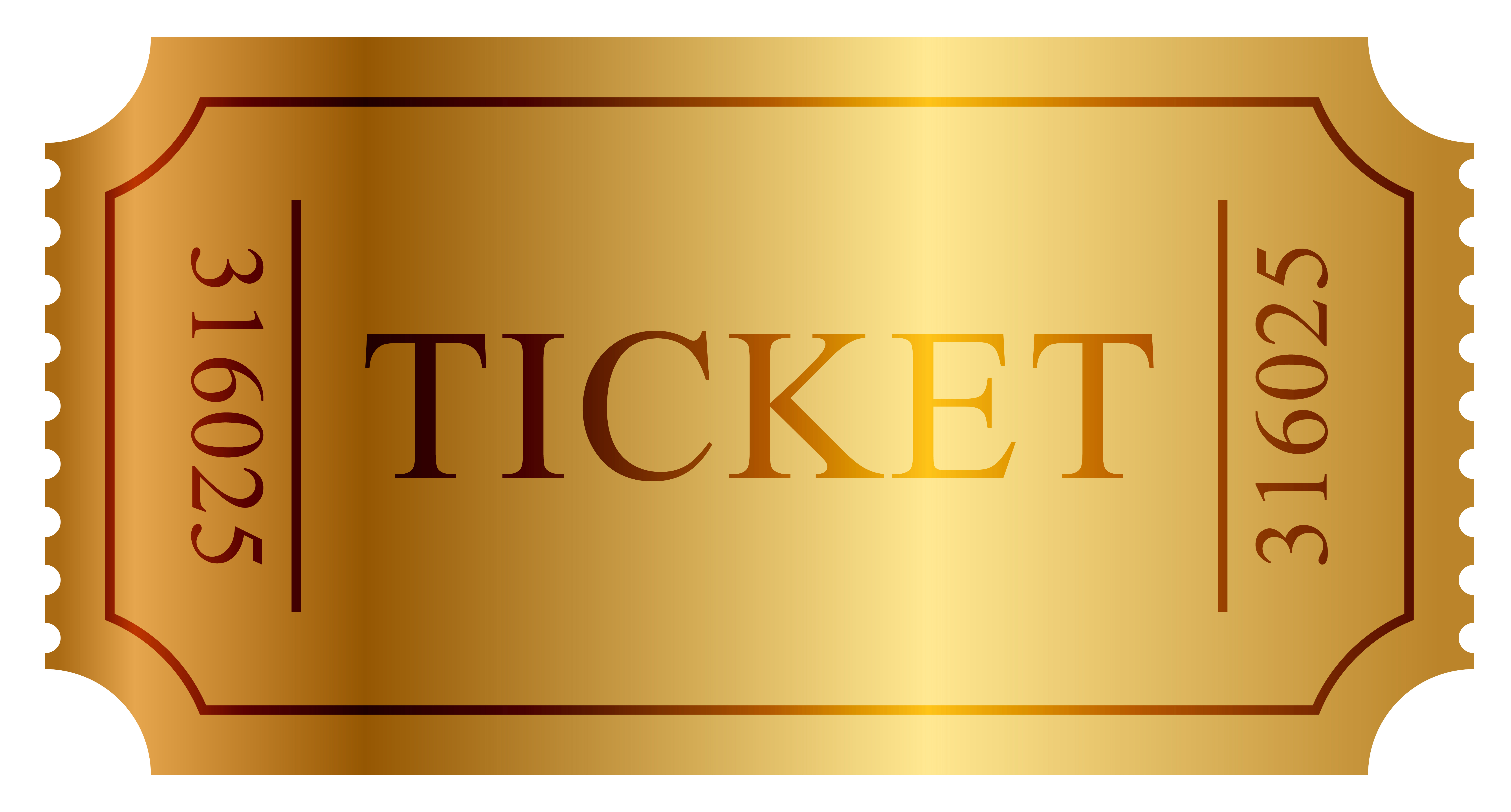 Vector illustration of gold ticket