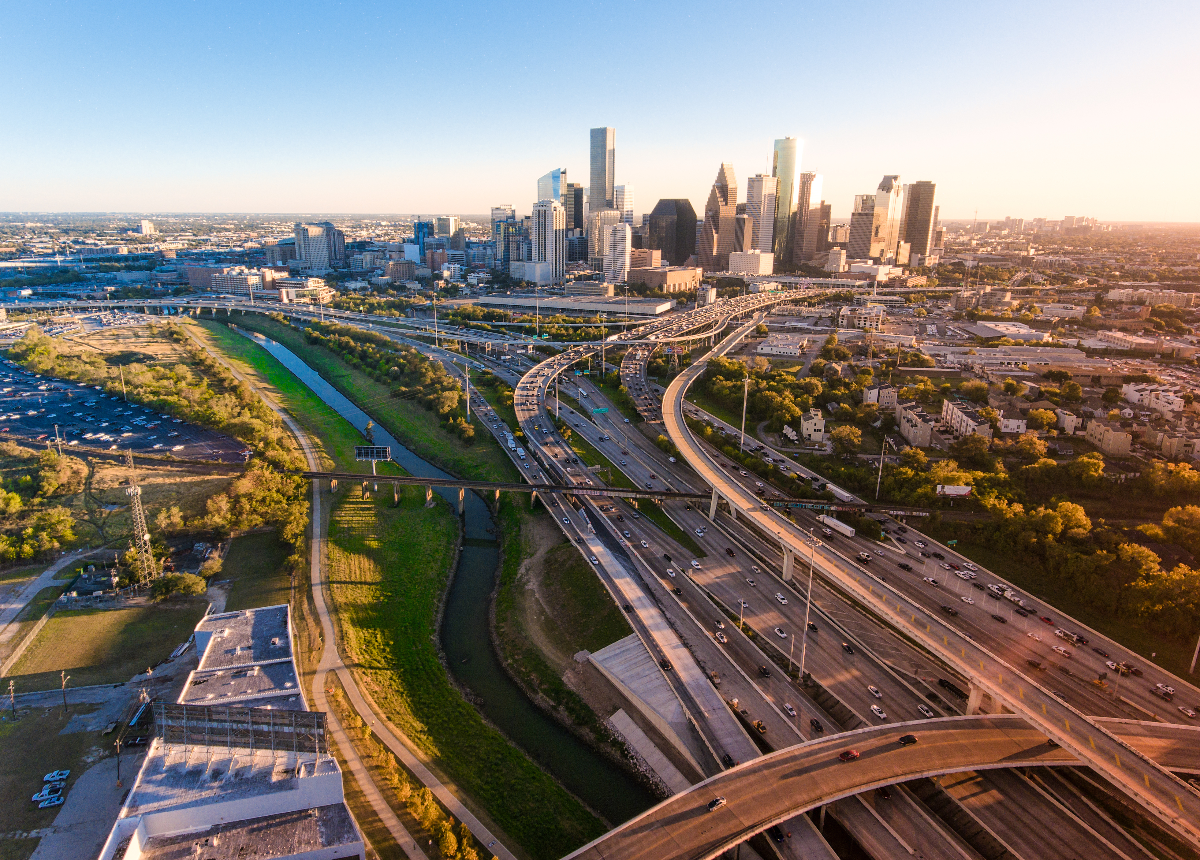 High Angle View Of Highways In City