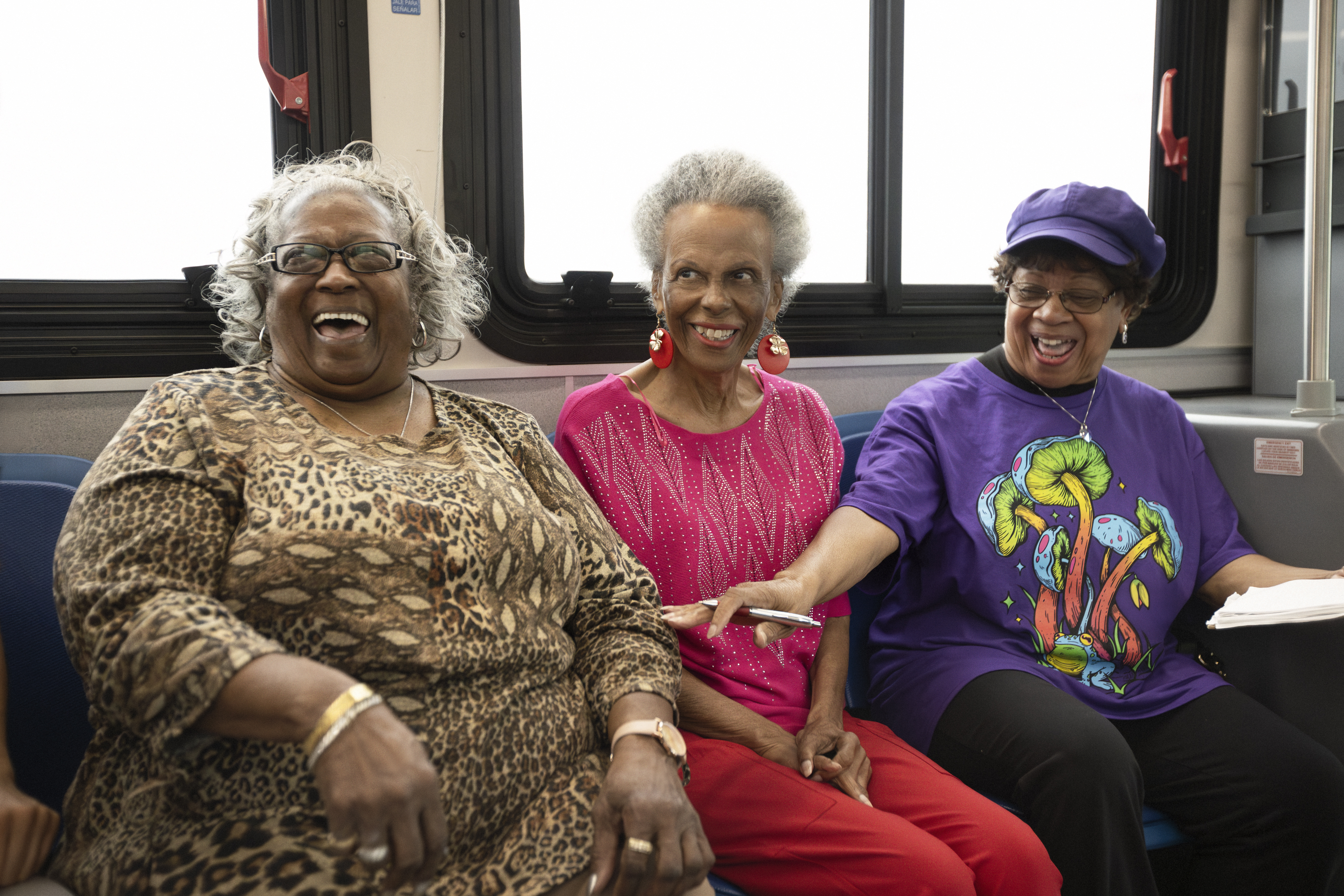 AARP Kenner Bus Riding Volunteer Trio (l to r): Jeanette, Barbara, Brenda