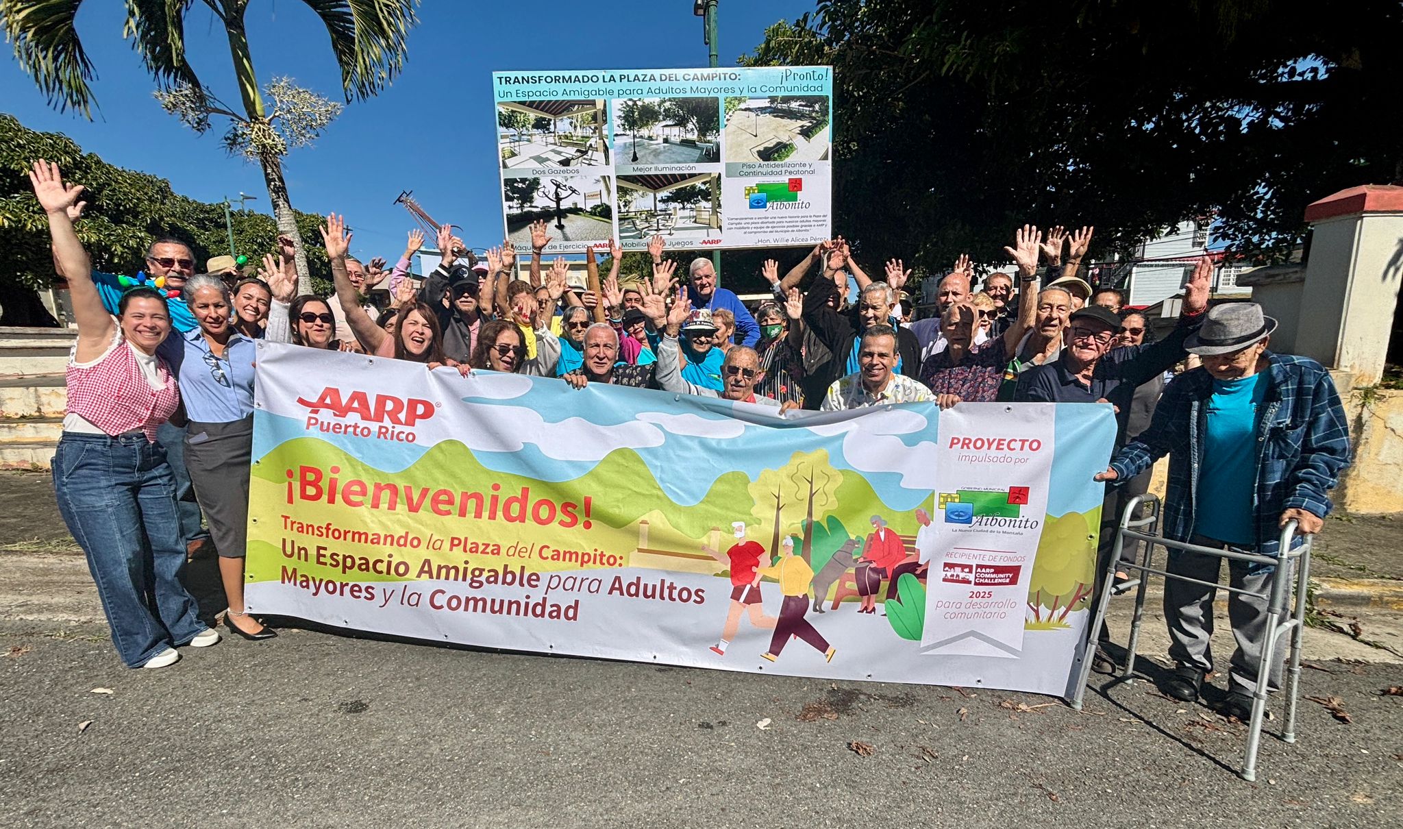 Foto inauguración Plaza el Campito en Aibonito