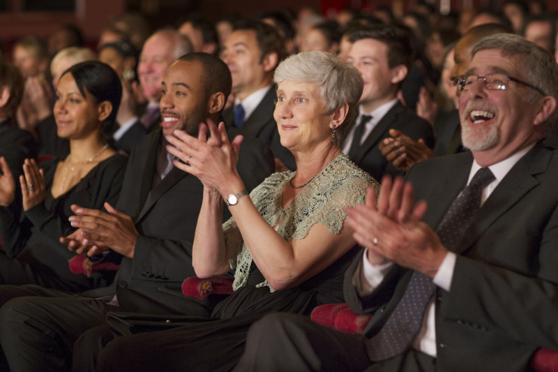 Clapping theater audience