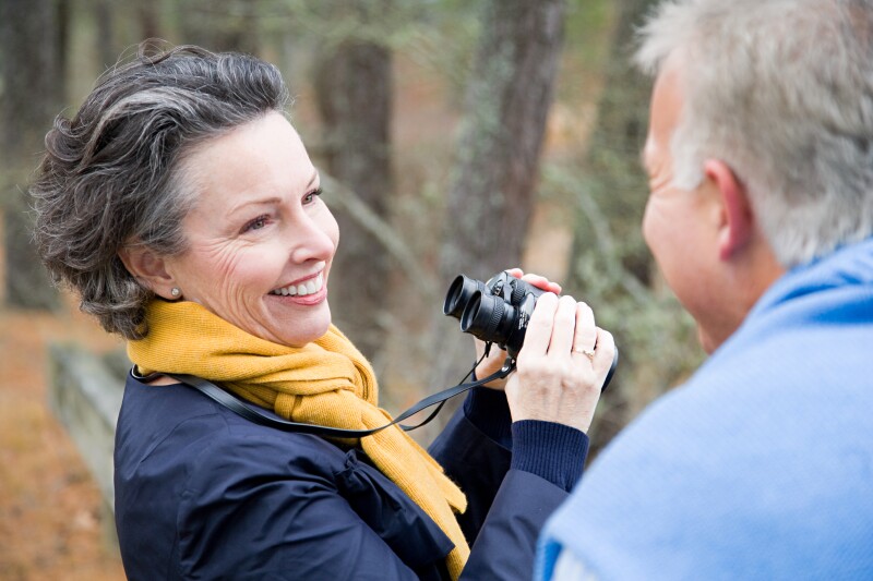 Couple with binoculars
