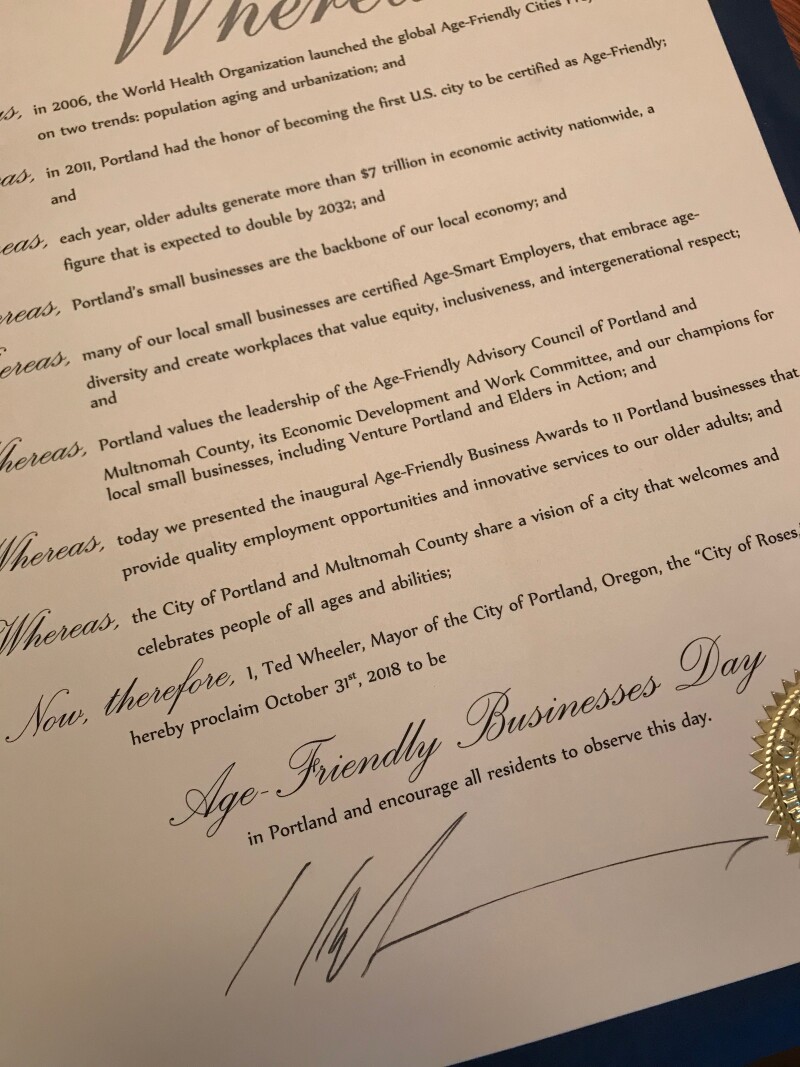 Age friendly proclamation