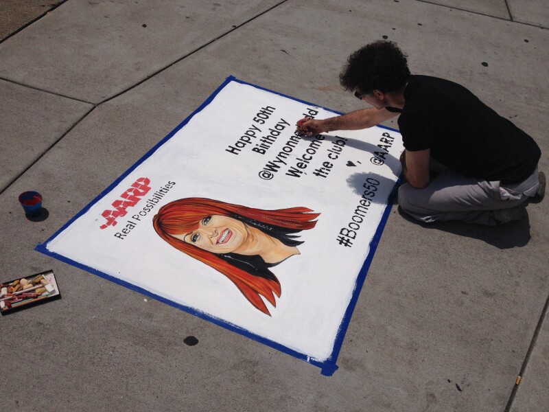 Wynonna Chalk Art in Process