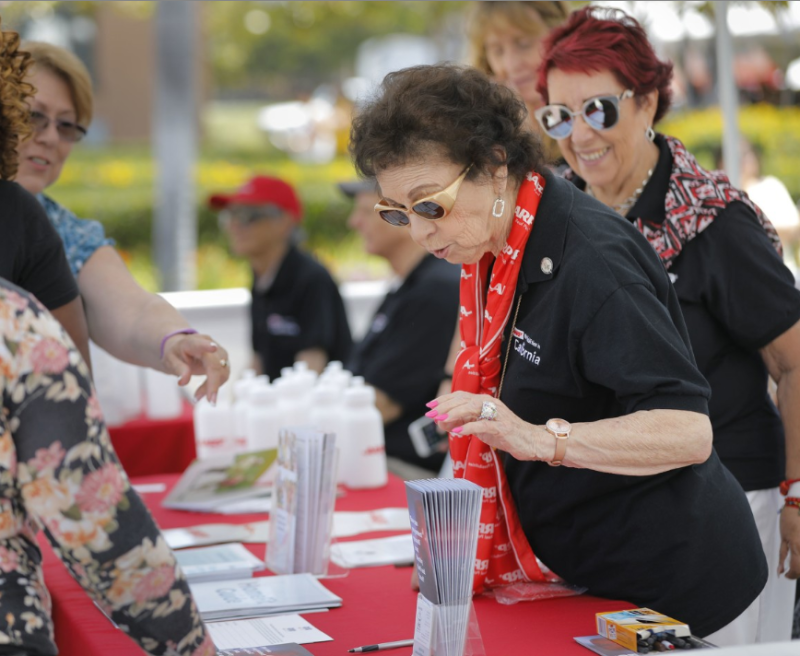 AARP table and volunteers