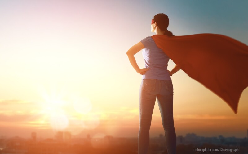 woman in superhero costume