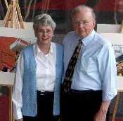 Ginny and Dewayne Lowther at art exhibit