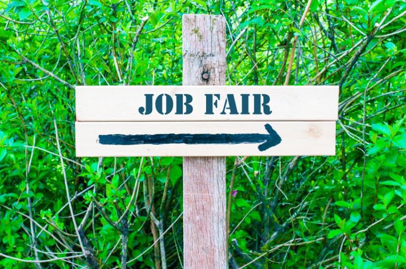 JOB FAIR Directional sign