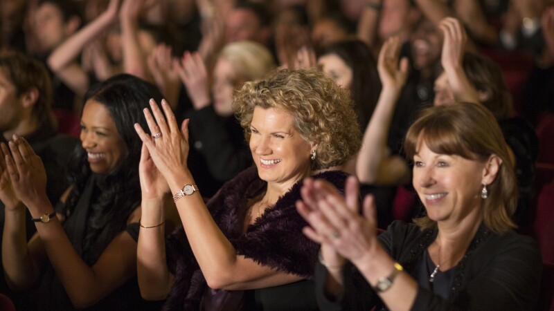 Clapping theater audience