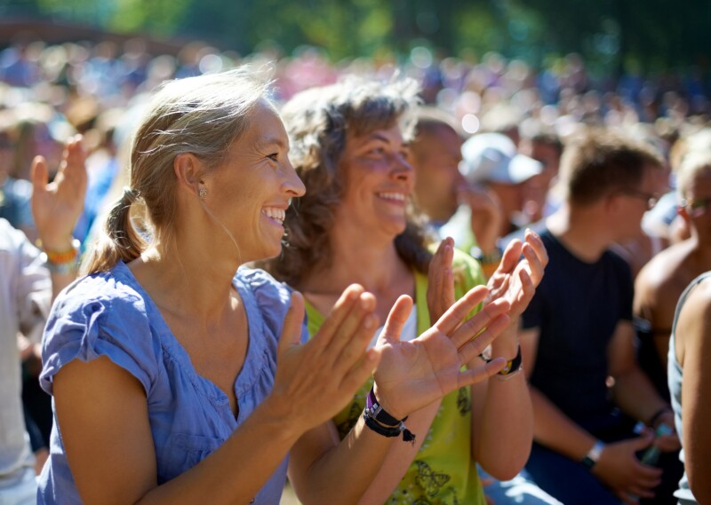Enjoying the festival vibe
