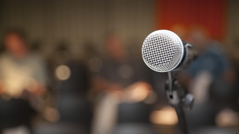 microphone at lectern