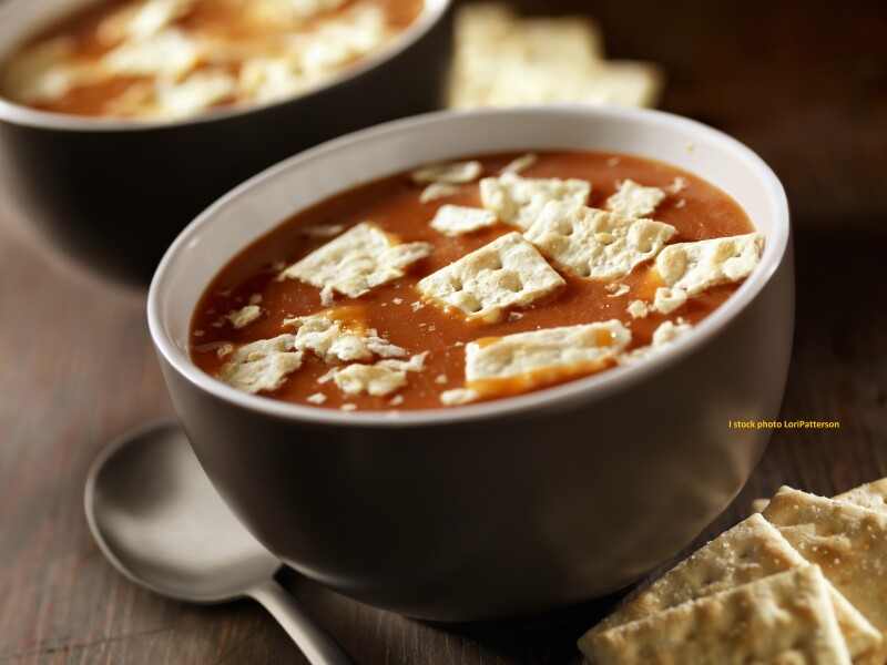 Tomato Soup with Crackers