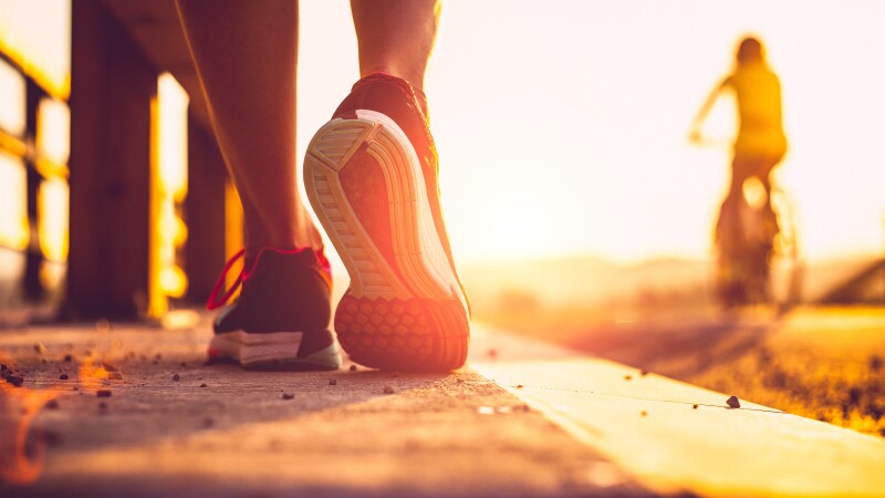 Closeup shot of runner's shoes