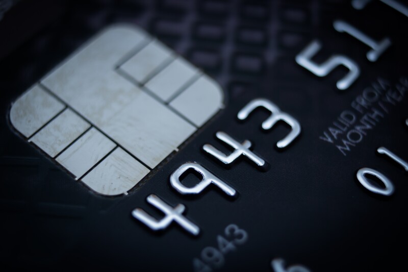 Close-up of credit card.