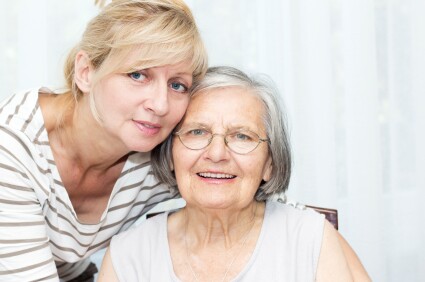 Senior woman with daughter