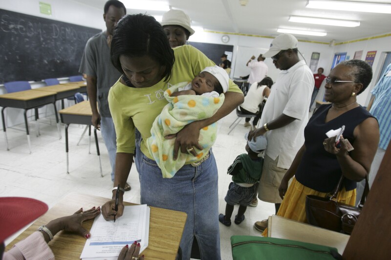 Voters in Charlotte Amalie, St. Thomas, U.S. Virgin Islands
