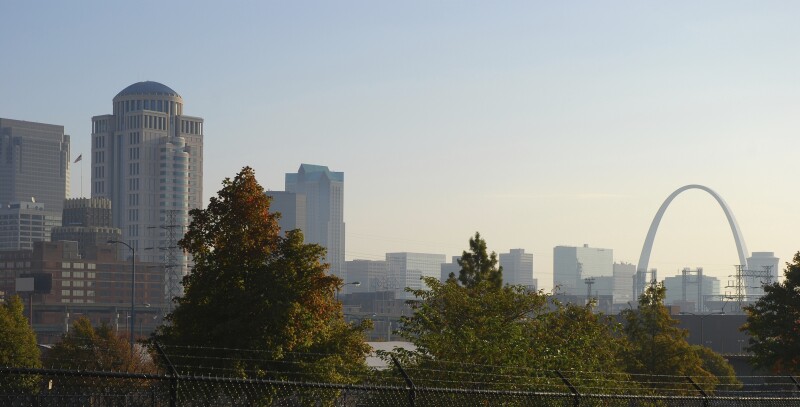 St. Louis skyline in the morning