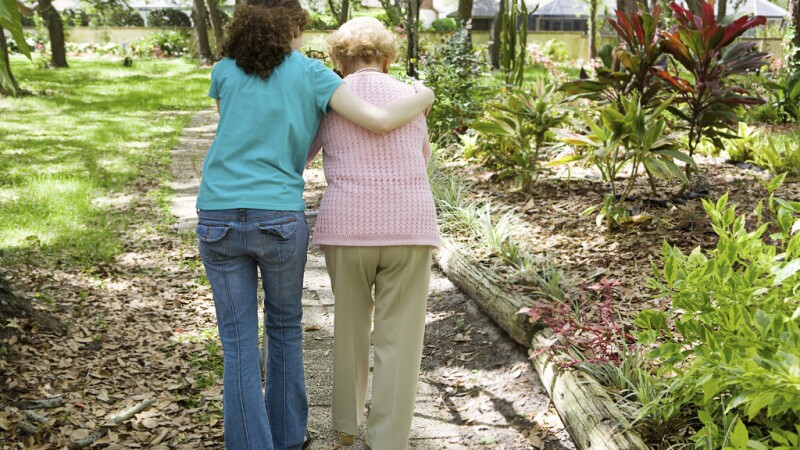 Helping Grandmother Walk