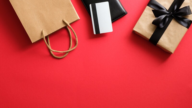 Directly Above Shot Of Objects Over Red Background