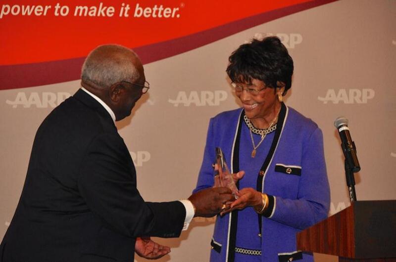 AARP volunteer Gene Gary-Williams accepts the 2012 Andrus Award.
