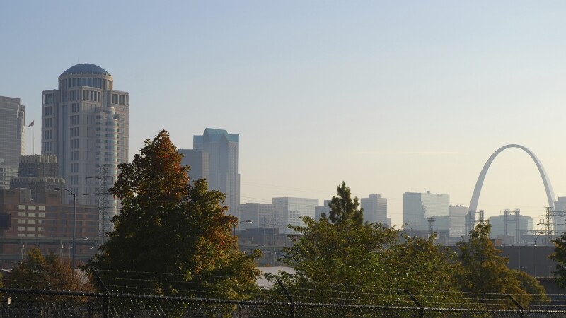St. Louis skyline in the morning