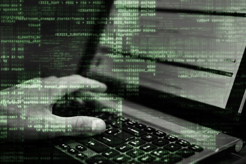hacker hands at work