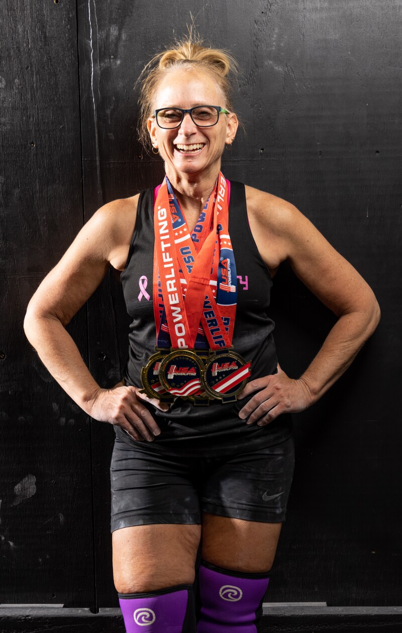 Linda Smith with her medals