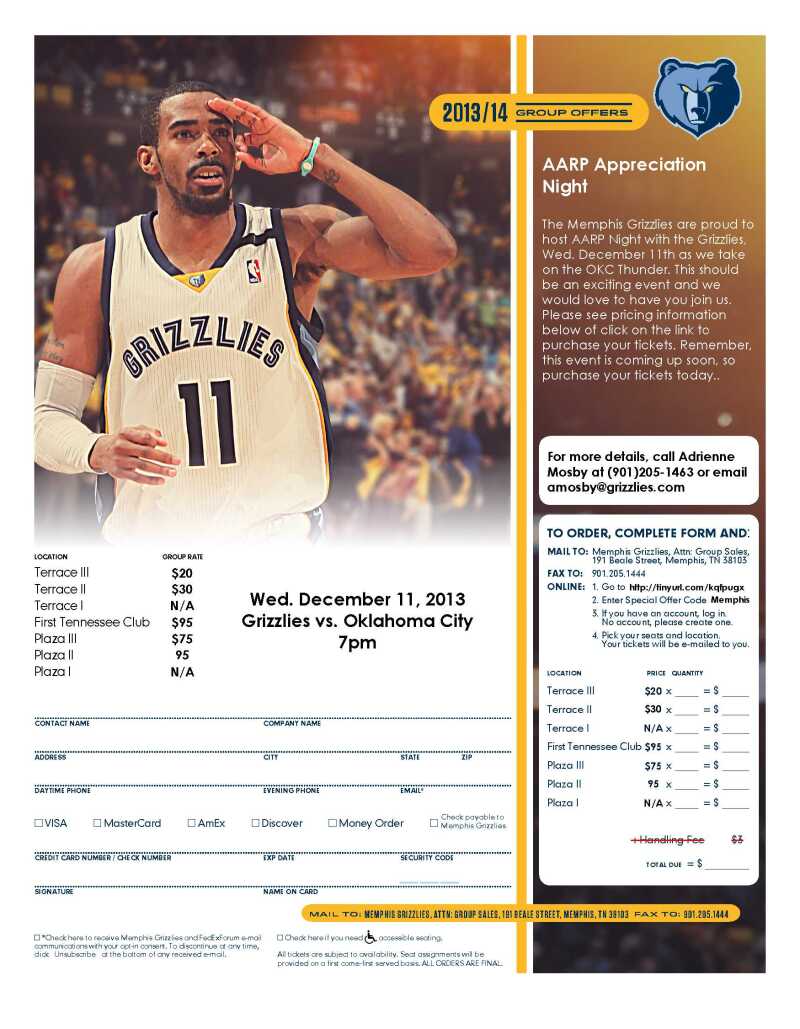 AARP Appreciation Night Grizzlies 2013