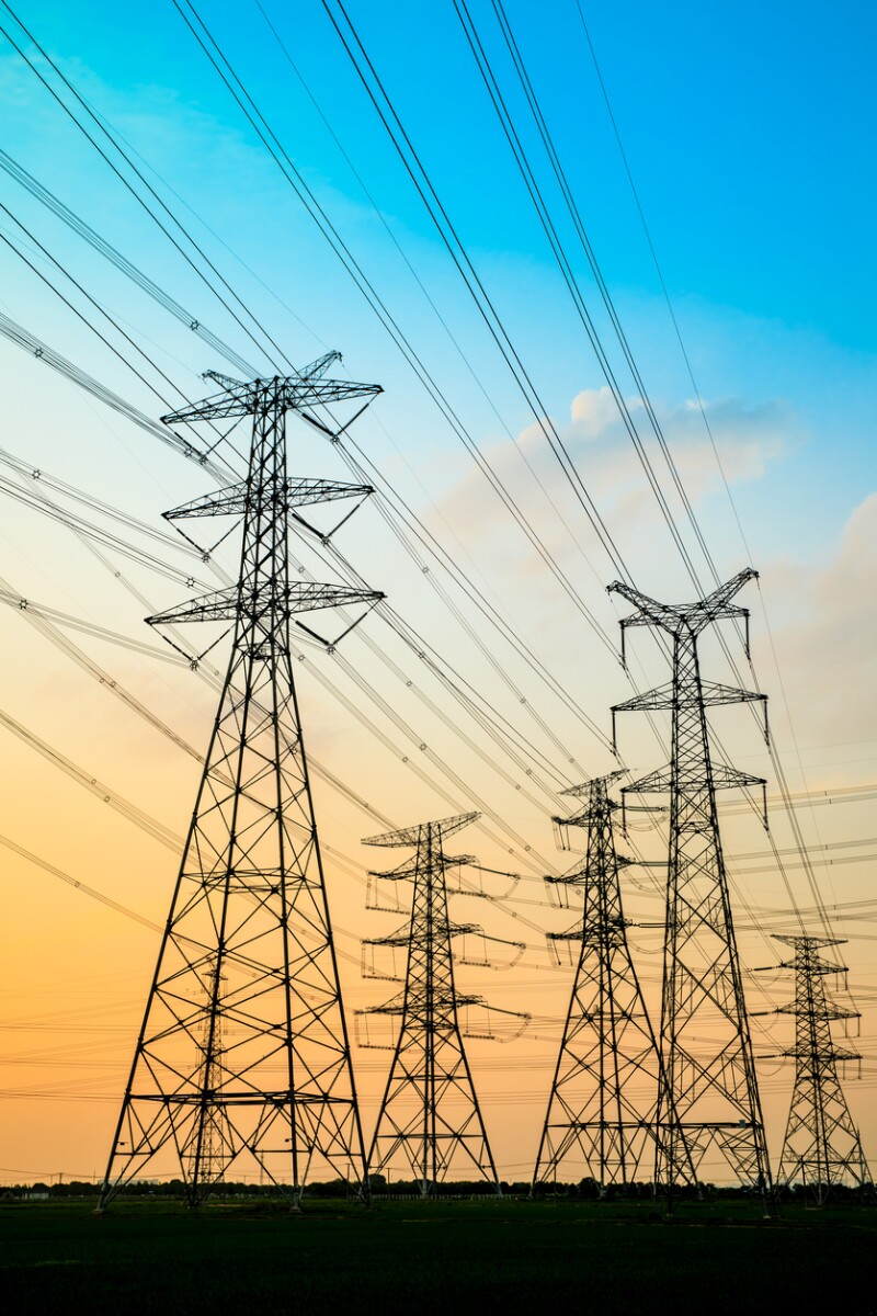 High voltage post,High voltage tower sky background