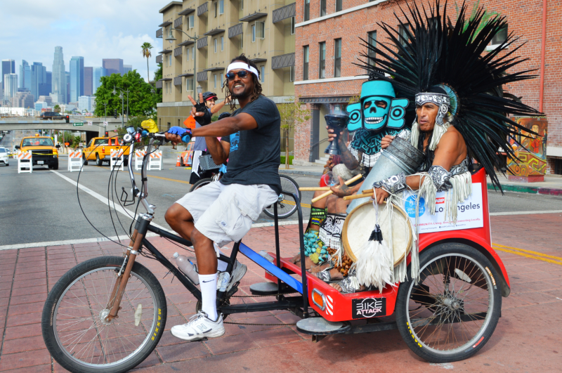 Ciclavia with Aztecs Dancer and DTLA