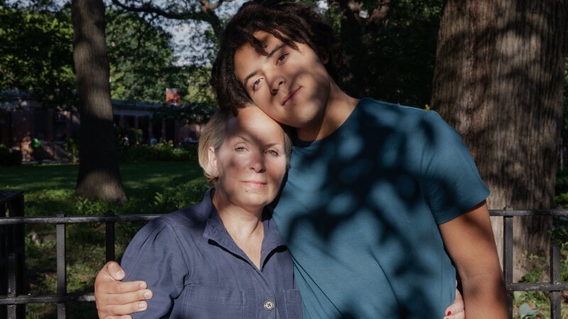 A mom with her son
