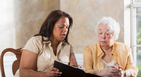 Senior woman getting advice