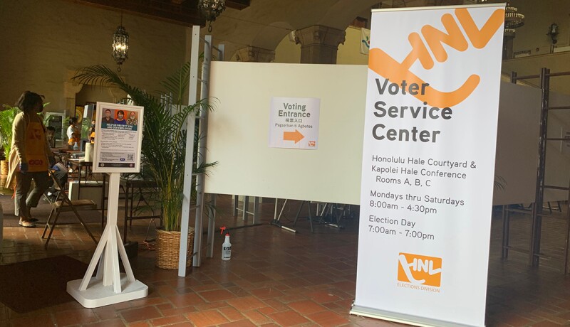 A voter service center in Honolulu, Hawaii