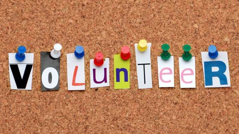 Volunteer pinned on noticeboard