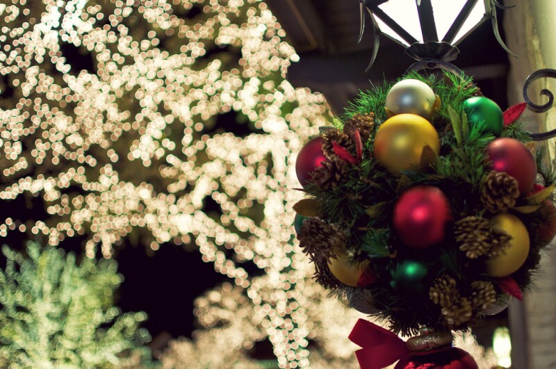 Christmas decorations in Highland Park area of Dallas