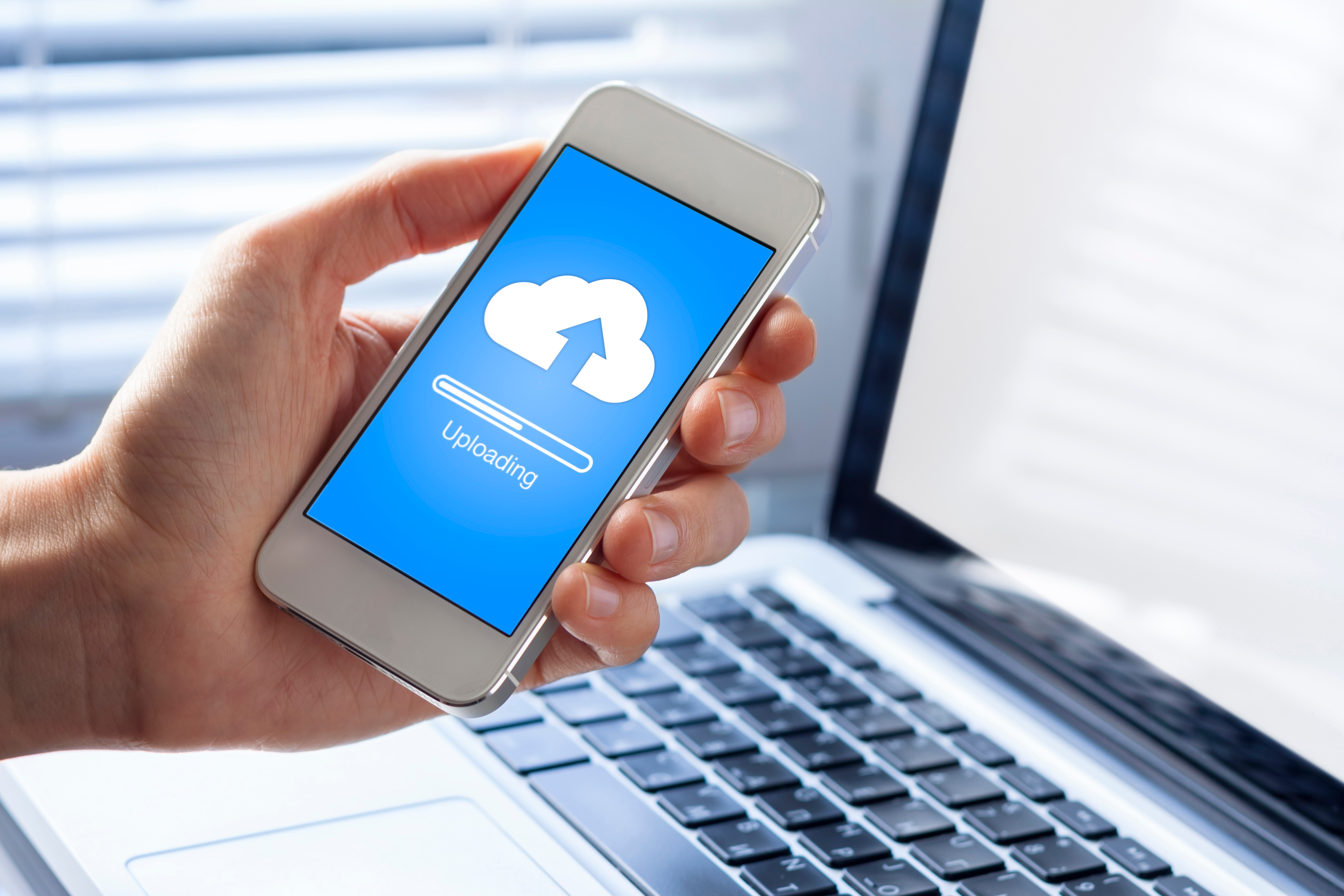 Cloud uploading from mobile phone for file sharing and collaboration