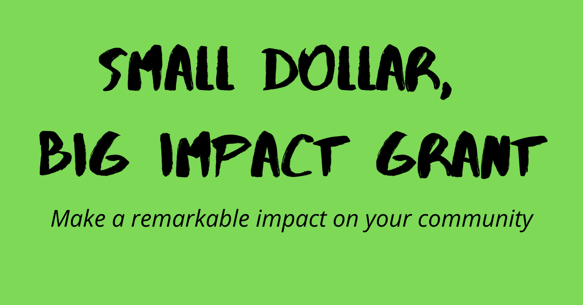 Small Dollar, Big Impact Grant: make a remarkable impact on your community