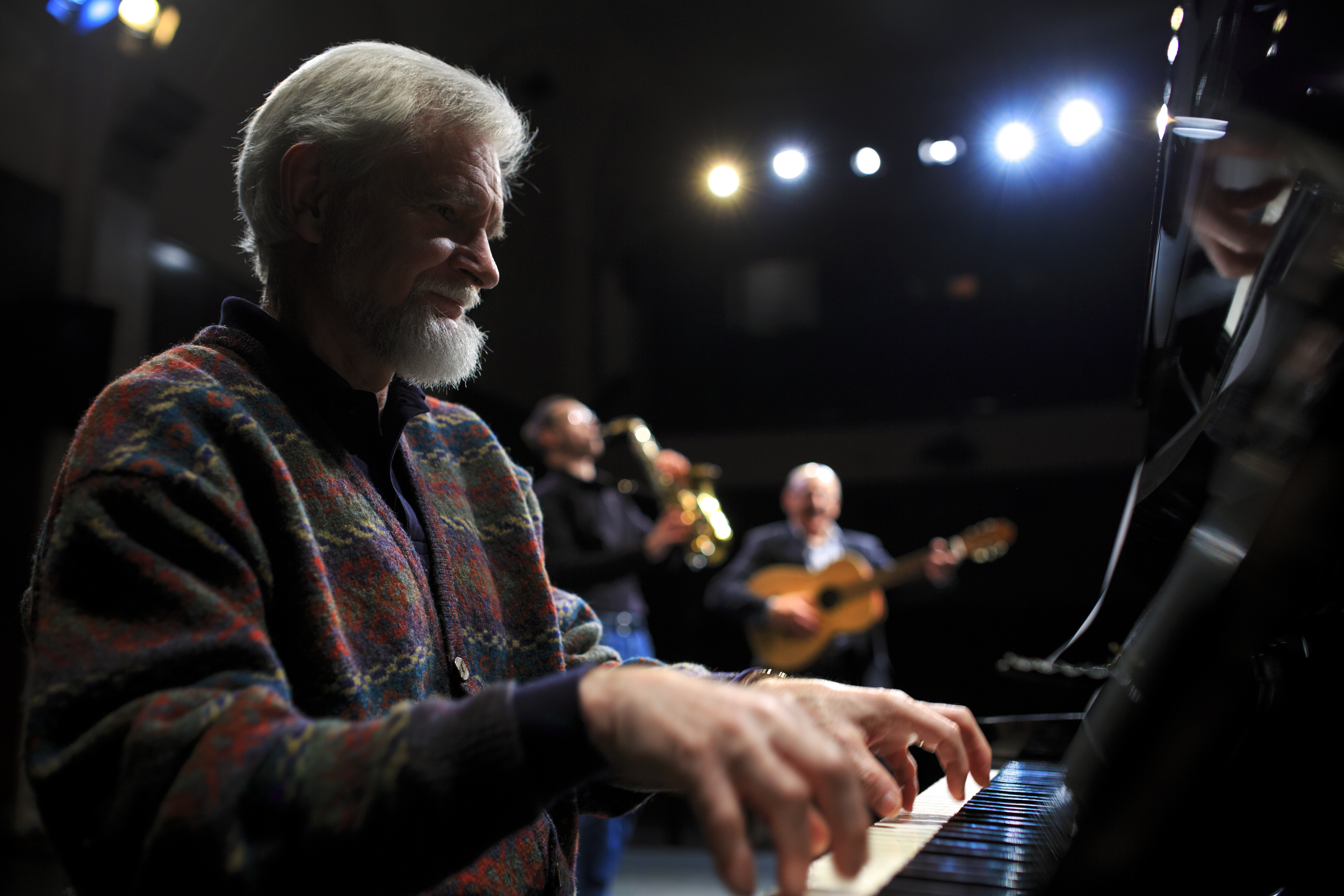 Jazz band performs on stage