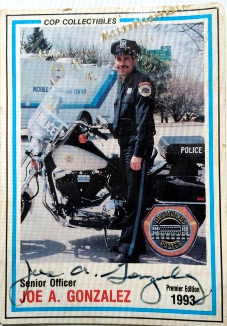 On a police “trading card” from 1993