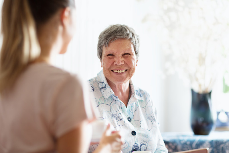 senior adult getting care and assistance