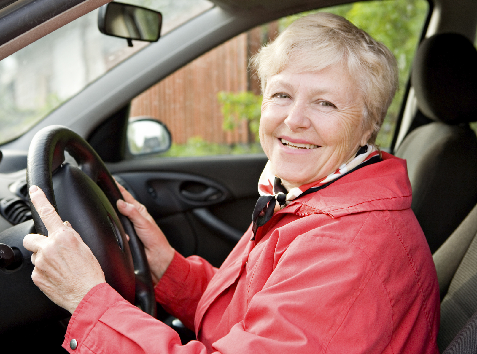 Granny in a car